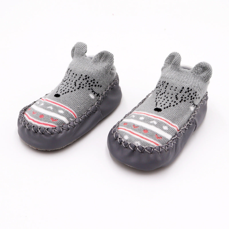 Zapatos infantiles del niño del bebé del calzado del piso del algodón peinado antideslizante antideslizante de la historieta de los niños