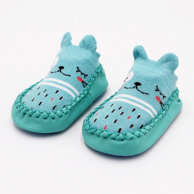 Zapatos infantiles del niño del bebé del calzado del piso del algodón peinado antideslizante antideslizante de la historieta de los niños