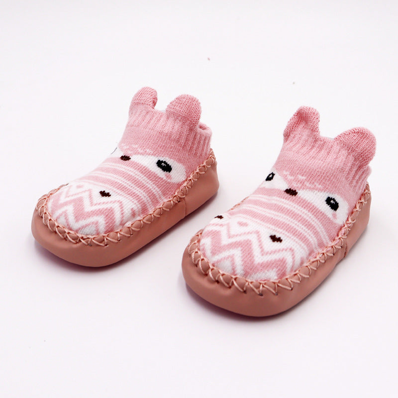 Zapatos infantiles del niño del bebé del calzado del piso del algodón peinado antideslizante antideslizante de la historieta de los niños
