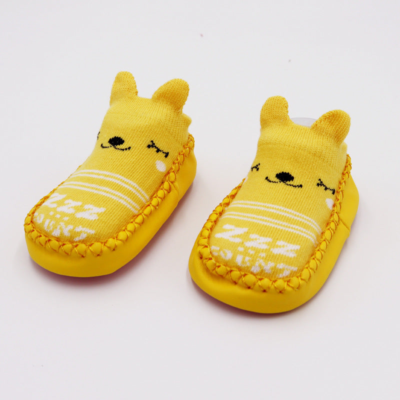 Zapatos infantiles del niño del bebé del calzado del piso del algodón peinado antideslizante antideslizante de la historieta de los niños