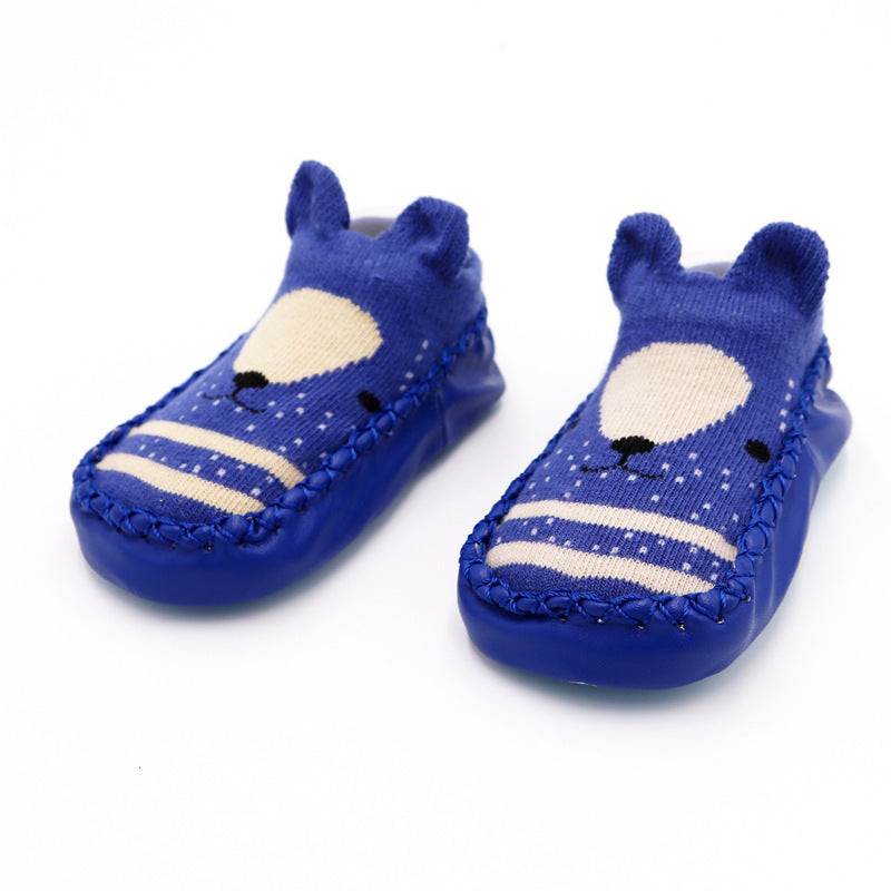 Zapatos infantiles del niño del bebé del calzado del piso del algodón peinado antideslizante antideslizante de la historieta de los niños