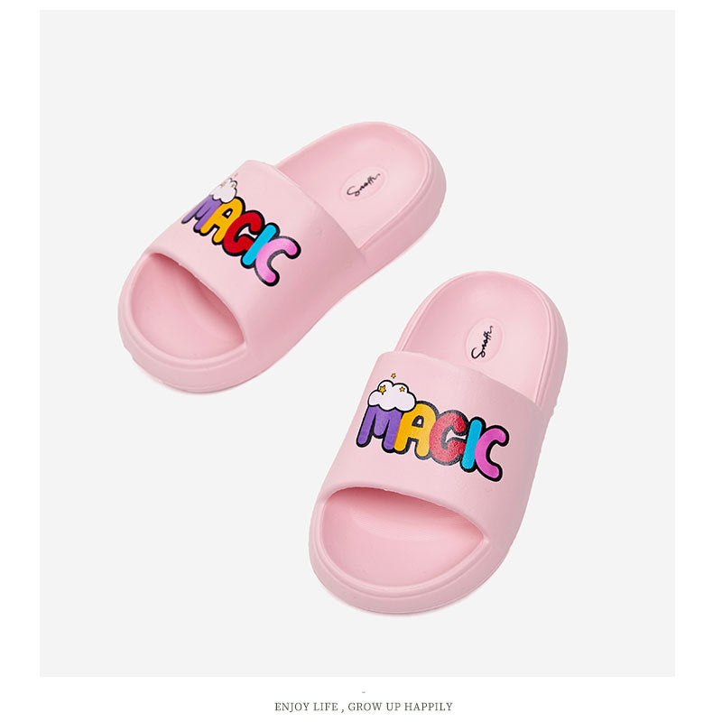 Pantoufles d'été pour petites filles, chaussures antidérapantes à semelles souples