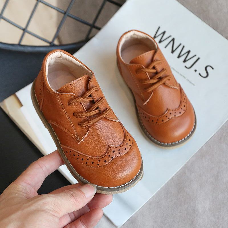 Zapatos de cuero para niños estilo británico otoño nuevos zapatos de bebé para niños zapatos coreanos de princesa negros zapatos individuales