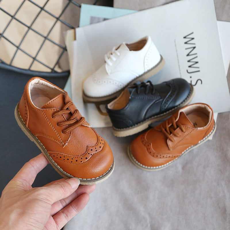 Zapatos de cuero para niños estilo británico otoño nuevos zapatos de bebé para niños zapatos coreanos de princesa negros zapatos individuales
