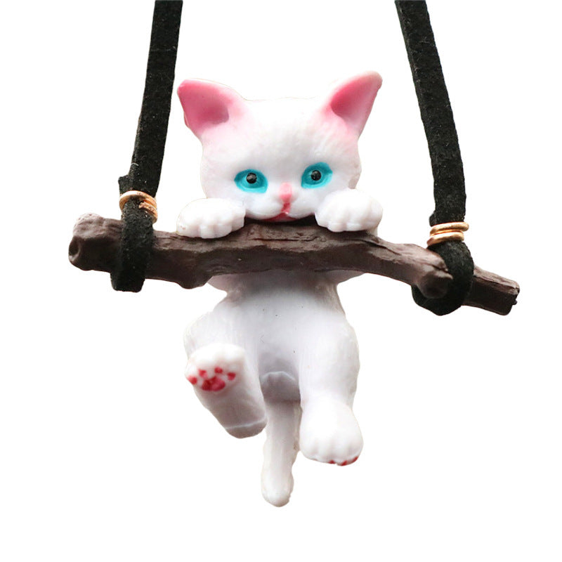 Ornements de voiture créatif mignon branche chat rétroviseur pendentif