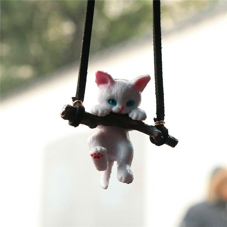 Ornements de voiture créatif mignon branche chat rétroviseur pendentif