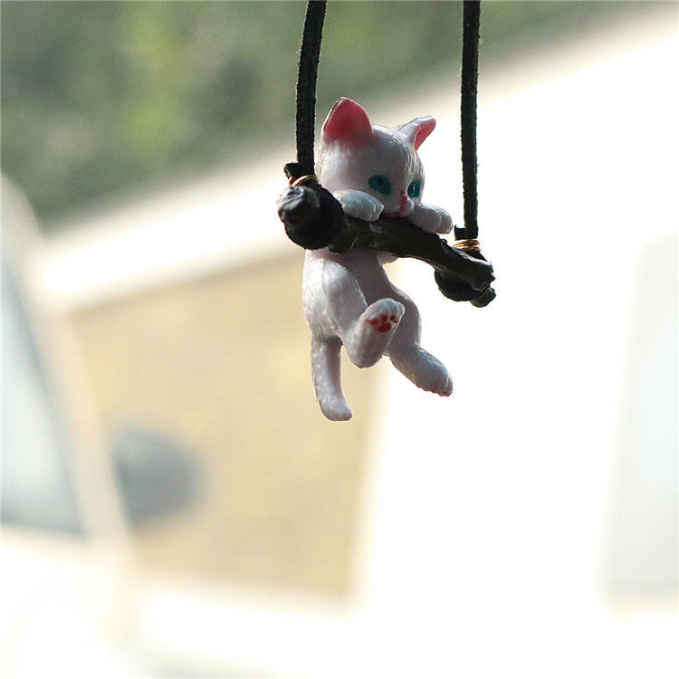 Ornements de voiture créatif mignon branche chat rétroviseur pendentif