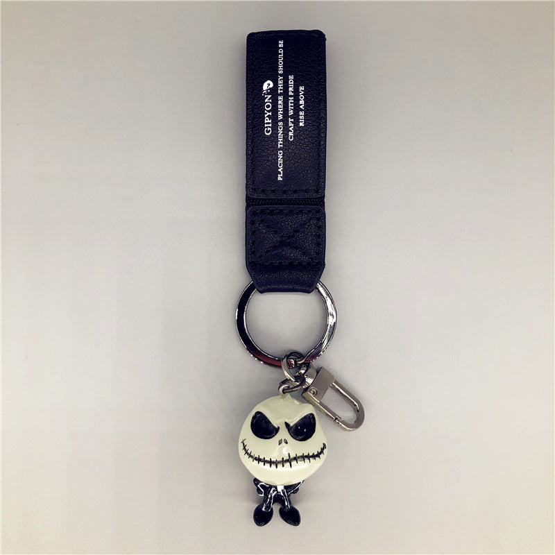 Skull Keychain Luminous Dark Black Personality Han Chao Car Key Pendant