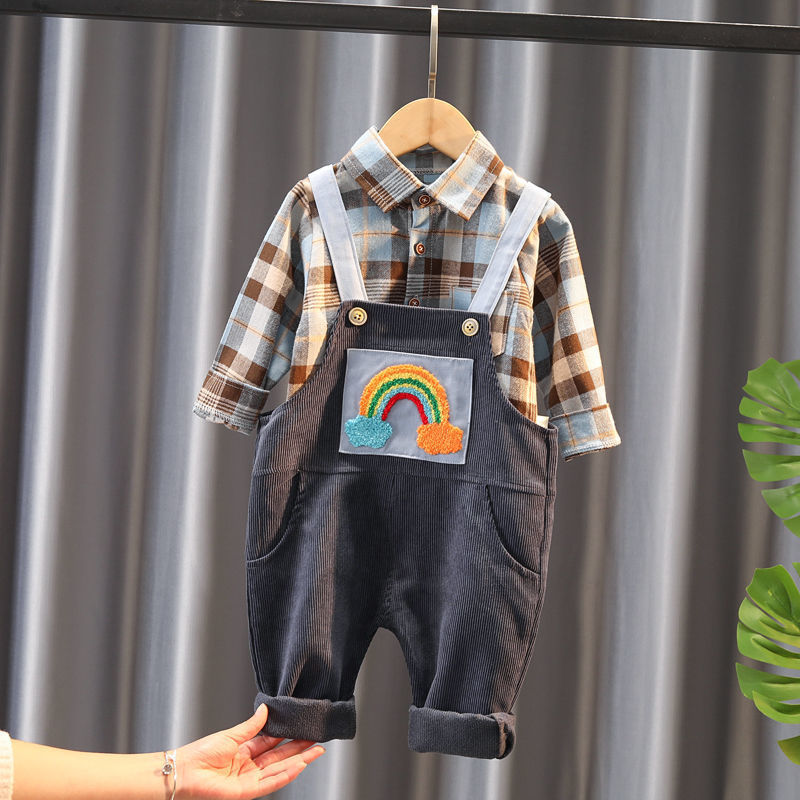Vêtements pour enfants deux pièces bavoir pour garçons