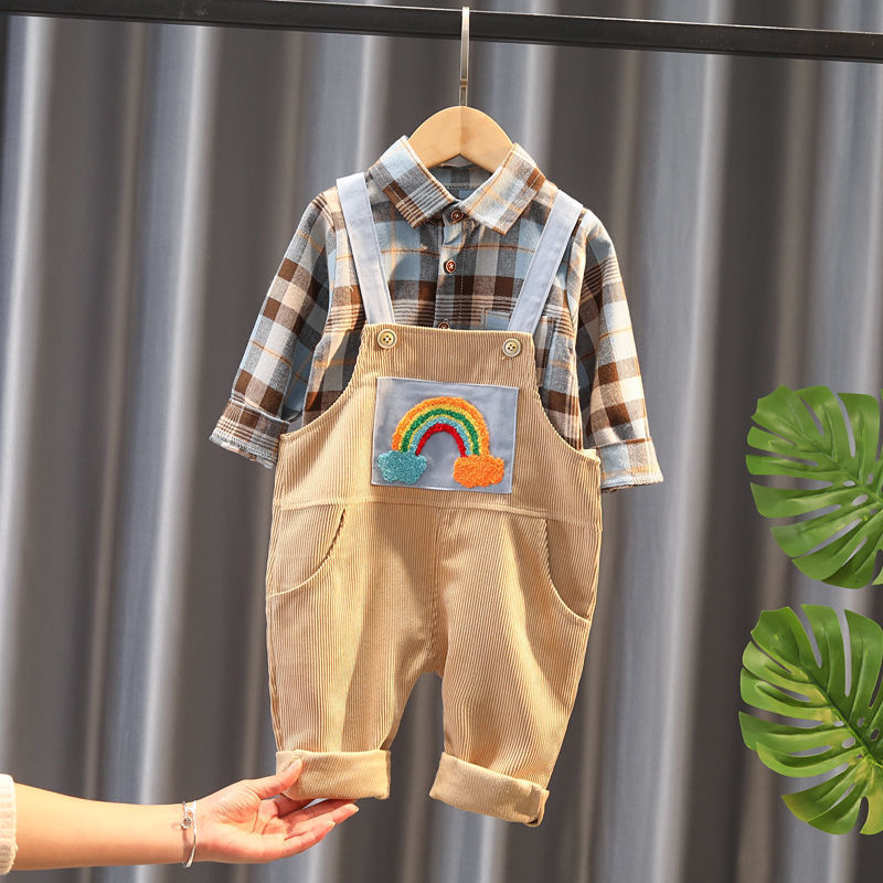 Vêtements pour enfants deux pièces bavoir pour garçons