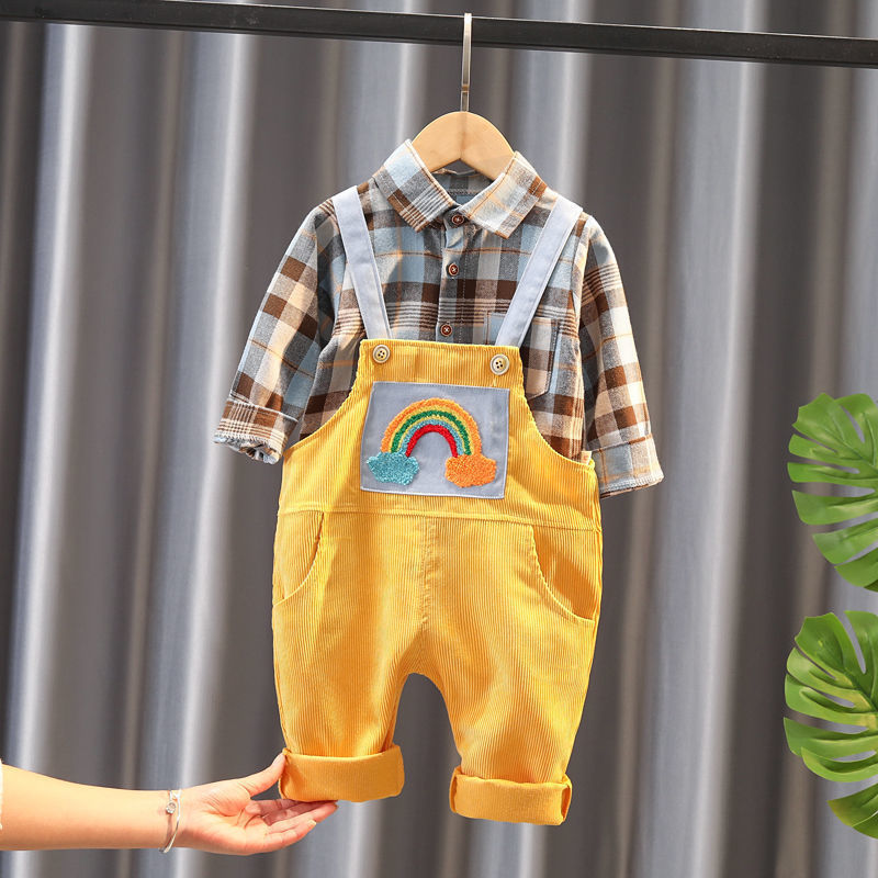 Vêtements pour enfants deux pièces bavoir pour garçons