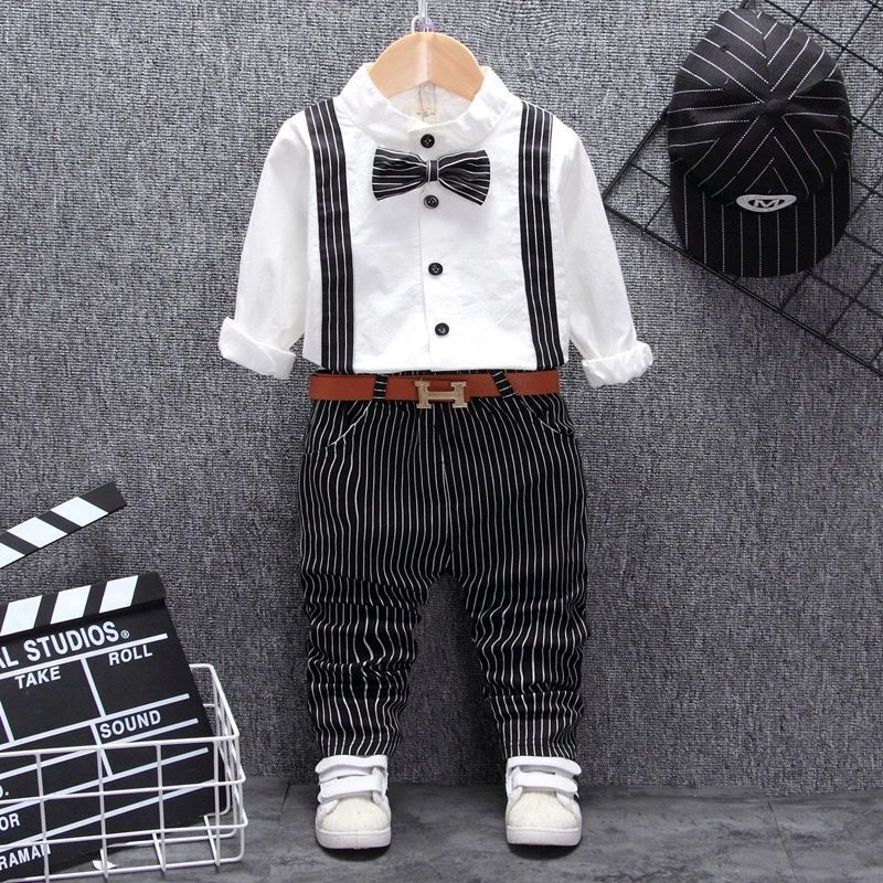 Vêtements pour enfants deux pièces bavoir pour garçons