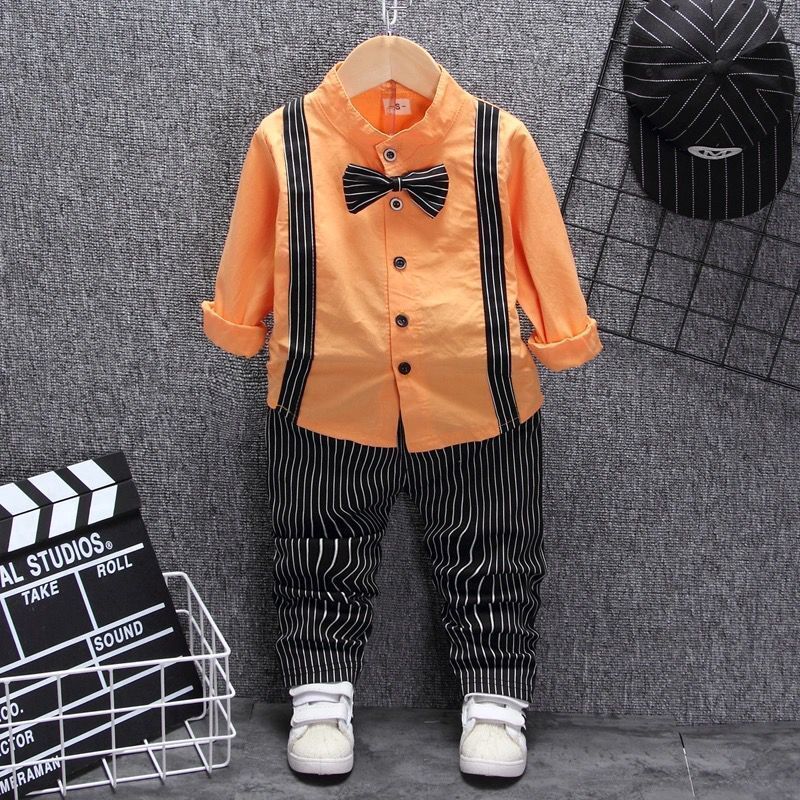 Vêtements pour enfants deux pièces bavoir pour garçons