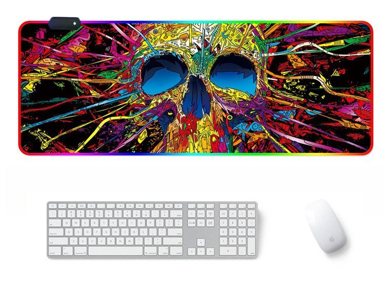 Alfombrilla de mesa sinfónica con diseño de calavera, juego de deportes electrónicos, teclado, alfombrilla para ratón sinfónica, diseño de colores
