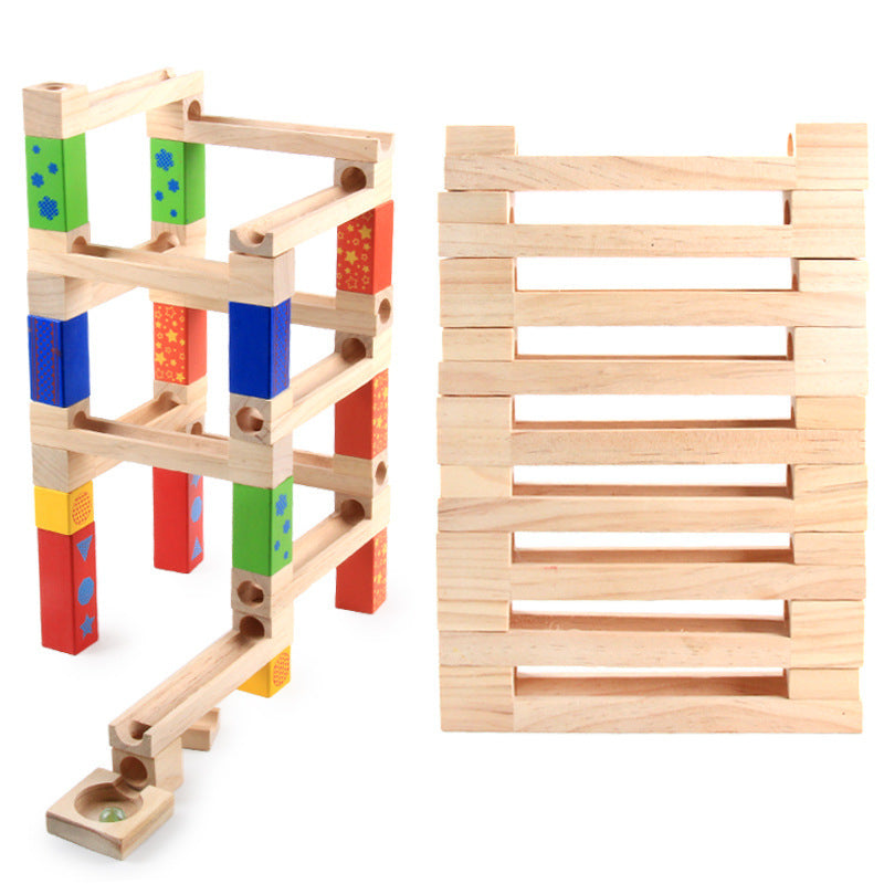 Piste de balle éducative Parent-enfant pour enfants, blocs coulissants, empilage de billes hautes pour construire des jouets en bois