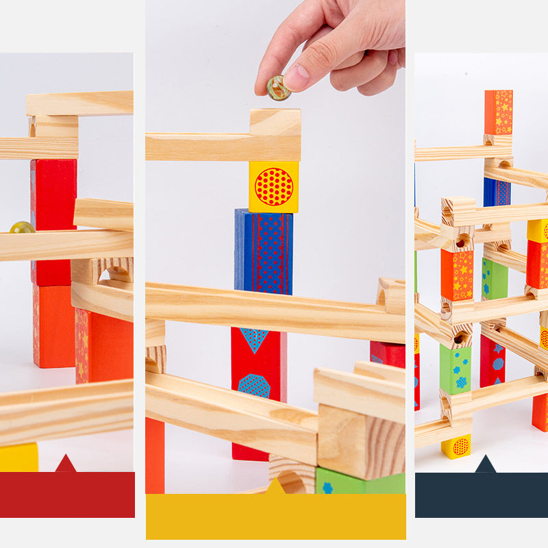 Piste de balle éducative Parent-enfant pour enfants, blocs coulissants, empilage de billes hautes pour construire des jouets en bois