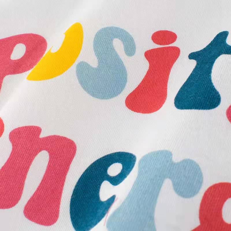 Vêtements pour enfants, T-Shirts à motifs d'alphabet, filles de dessin animé, manches courtes