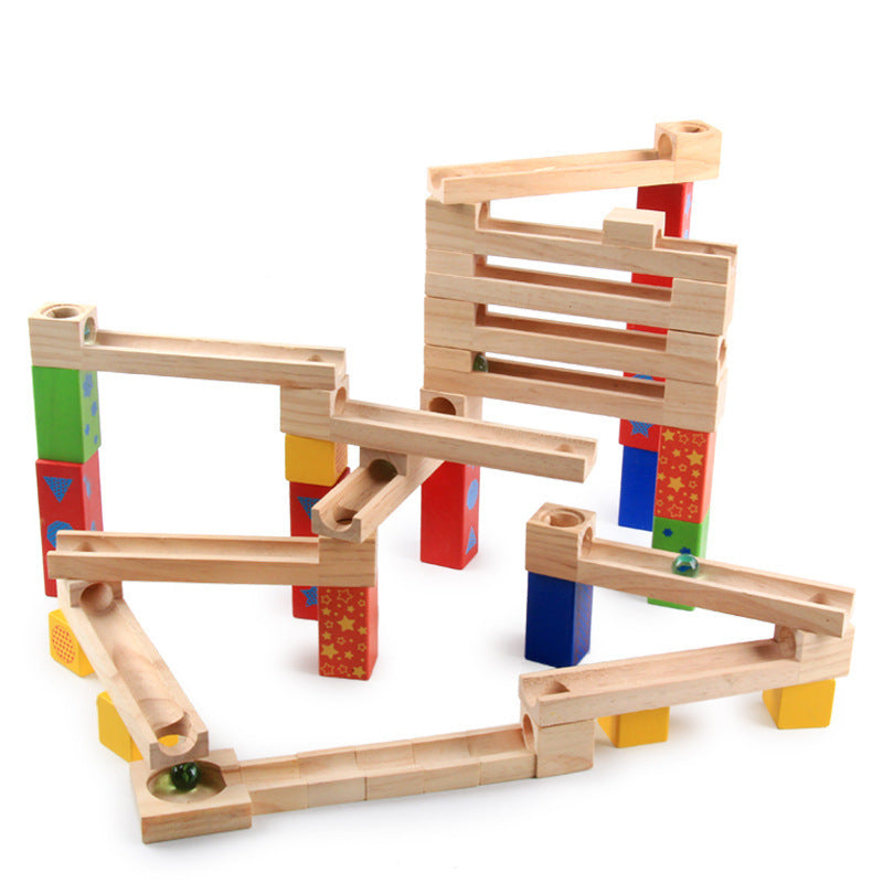 Piste de balle éducative Parent-enfant pour enfants, blocs coulissants, empilage de billes hautes pour construire des jouets en bois