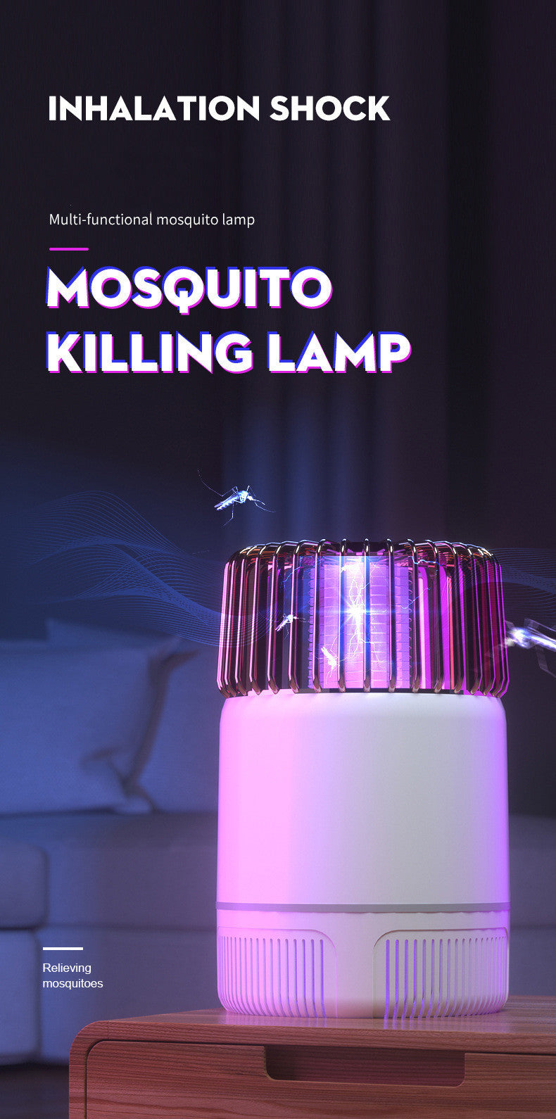 Lampe électrique anti-moustique lampe anti-moustique domestique tueur de moustique USB