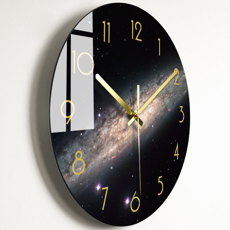 Reloj de pared silencioso de lujo, relojes de cristal para sala de estar,