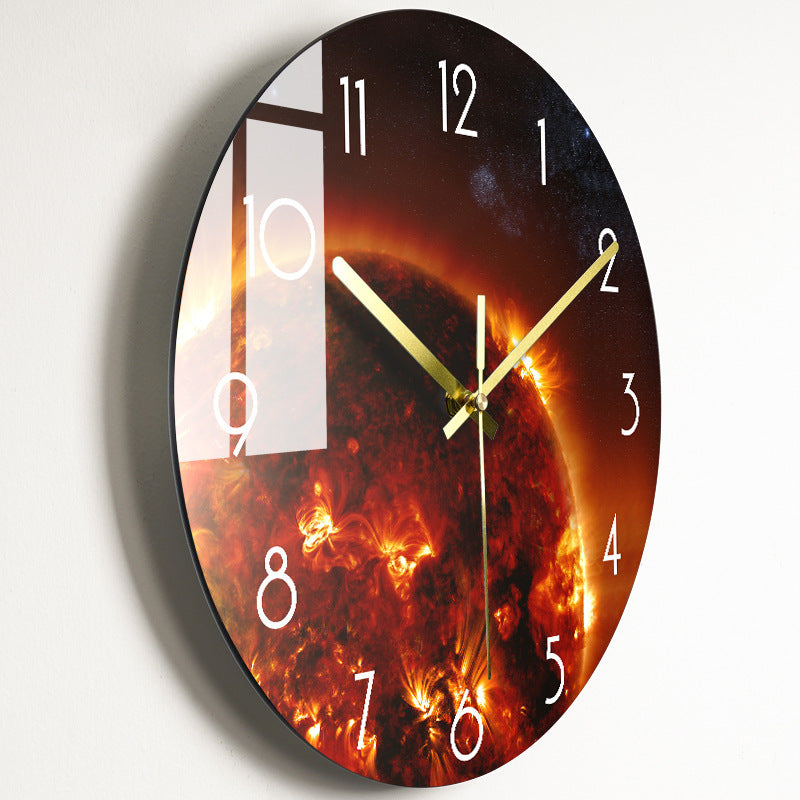 Reloj de pared silencioso de lujo, relojes de cristal para sala de estar,