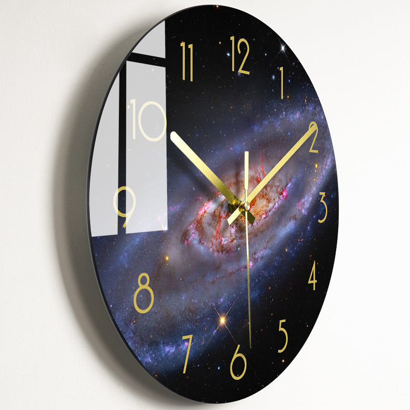 Reloj de pared silencioso de lujo, relojes de cristal para sala de estar,