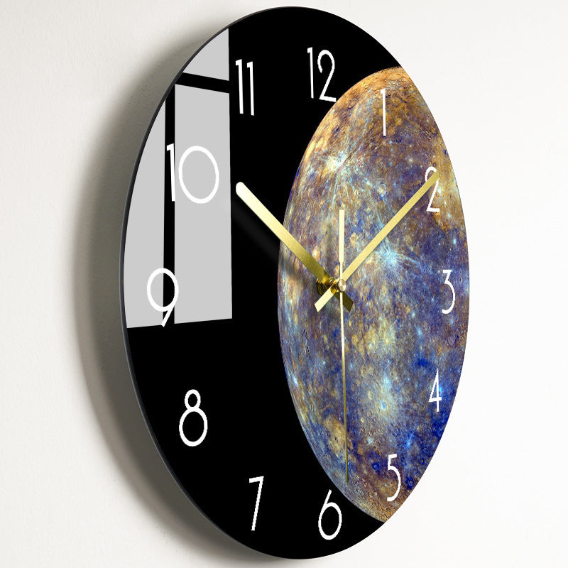 Reloj de pared silencioso de lujo, relojes de cristal para sala de estar,