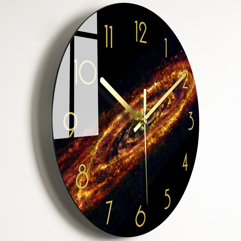 Reloj de pared silencioso de lujo, relojes de cristal para sala de estar,