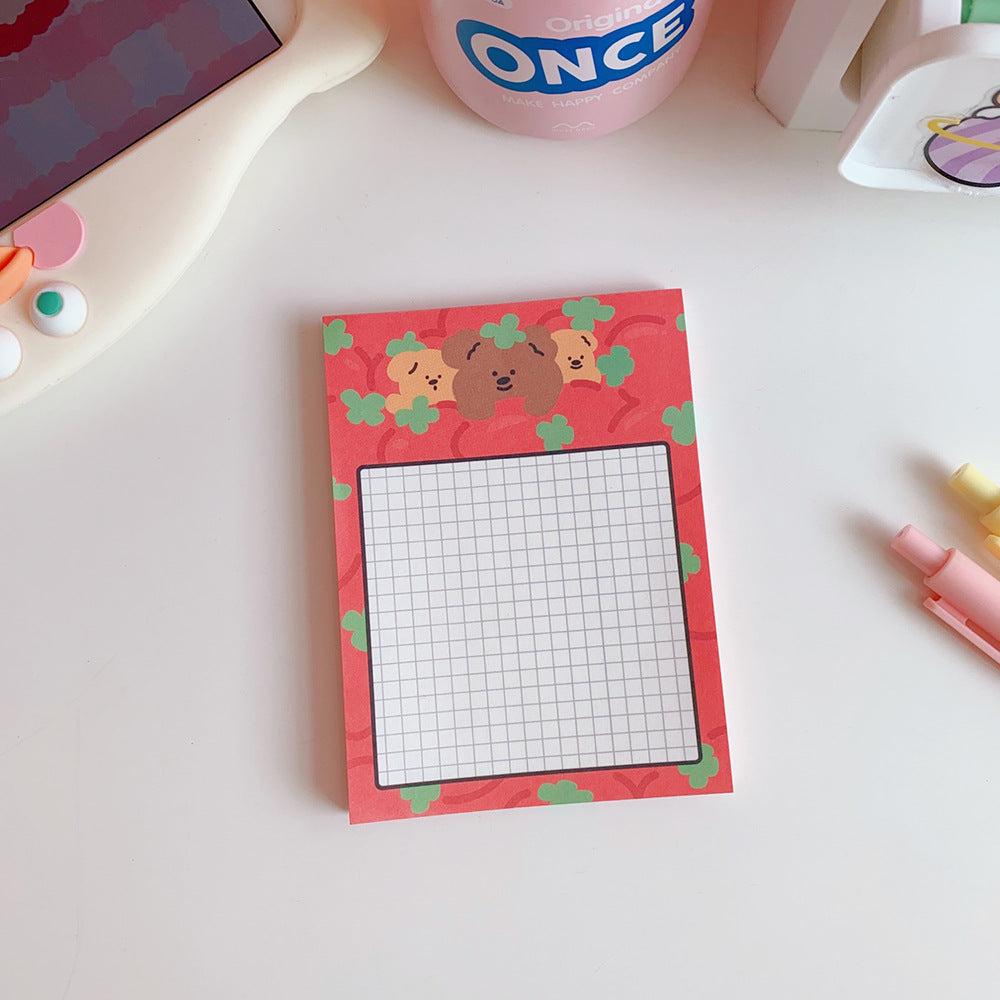 Blocs de notas con osito Kawaii, papel de notas diario para hacerlo, comprobar