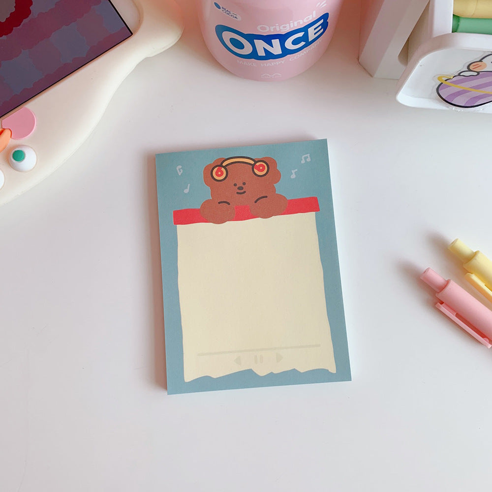 Blocs de notas con osito Kawaii, papel de notas diario para hacerlo, comprobar