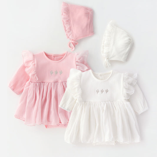 Robe d'automne pour bébé fille, robe de princesse rouge