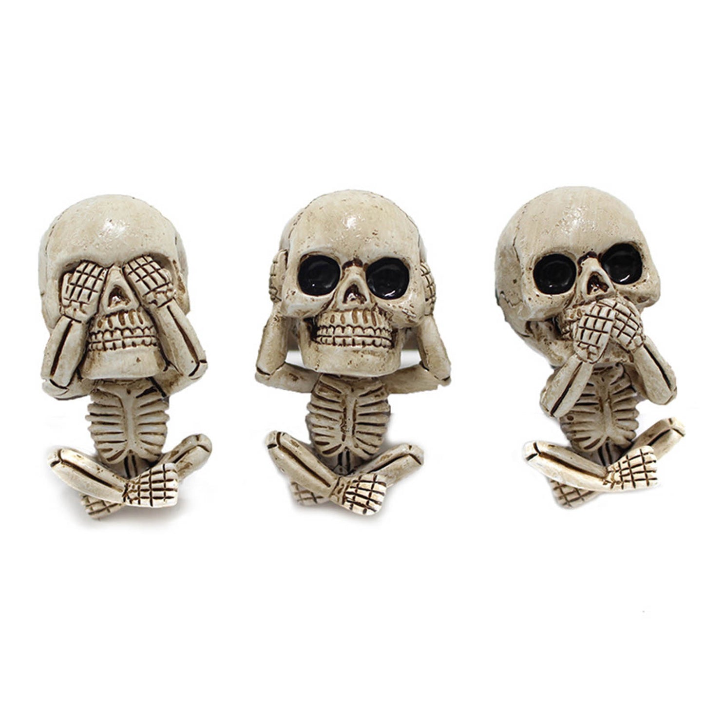 Skull Car Ornaments Air Outlet Ghost Head Three-piece Interior Pendant Decoration Ornament Ghost Head Desktop Figurines Decor
