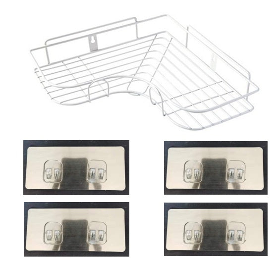 Étagère de rangement murale sans poinçon pour salle de bain, étagère d'angle de cuisine, trépied domestique