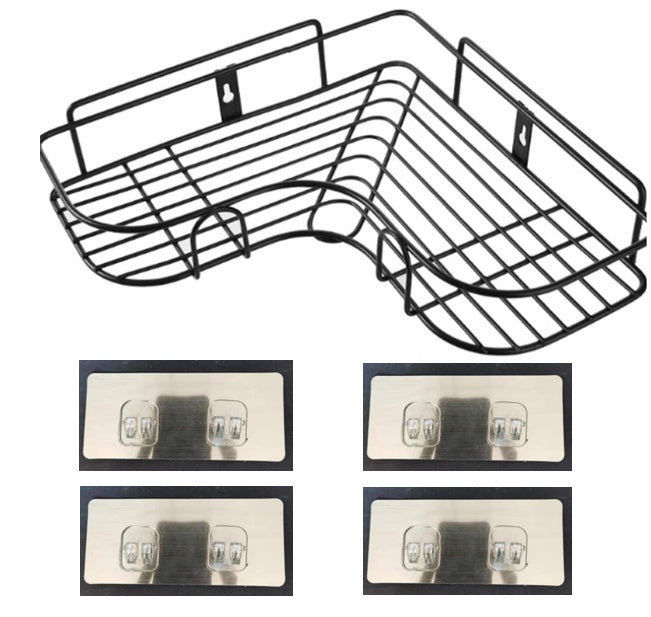 Étagère de rangement murale sans poinçon pour salle de bain, étagère d'angle de cuisine, trépied domestique