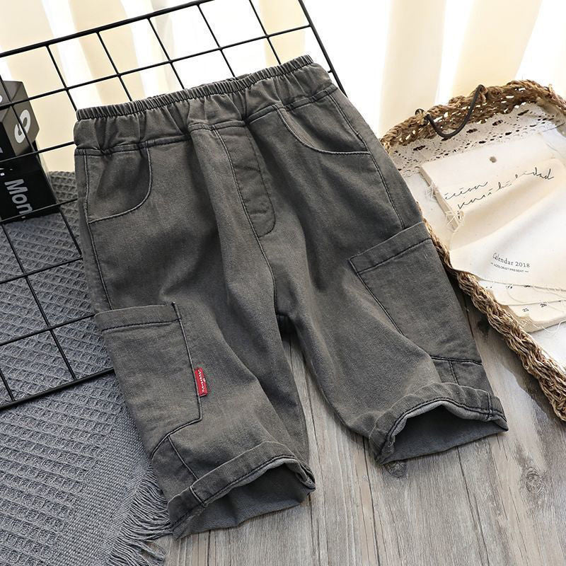 Pantalon d'été fin en coton pour enfants du collège, pantalon ample ample pour enfants