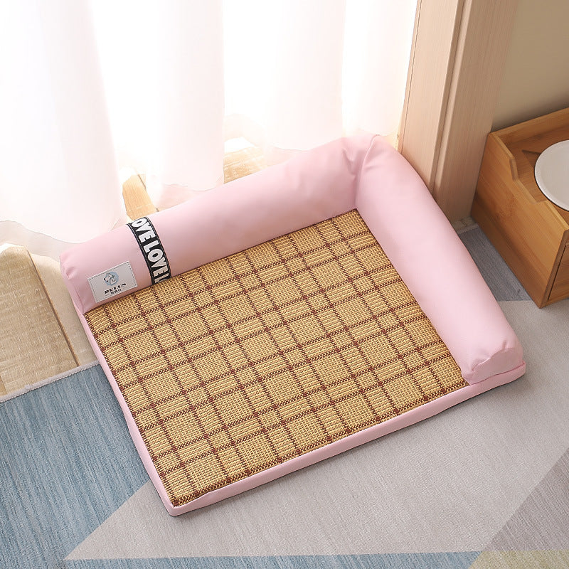 Tapis rafraîchissant d'été pour chat et chien, canapé pour chien, tapis pour animaux de compagnie, maison pour chat, coussin de glace, tapis de couchage frais et froid en Fiber de bambou
