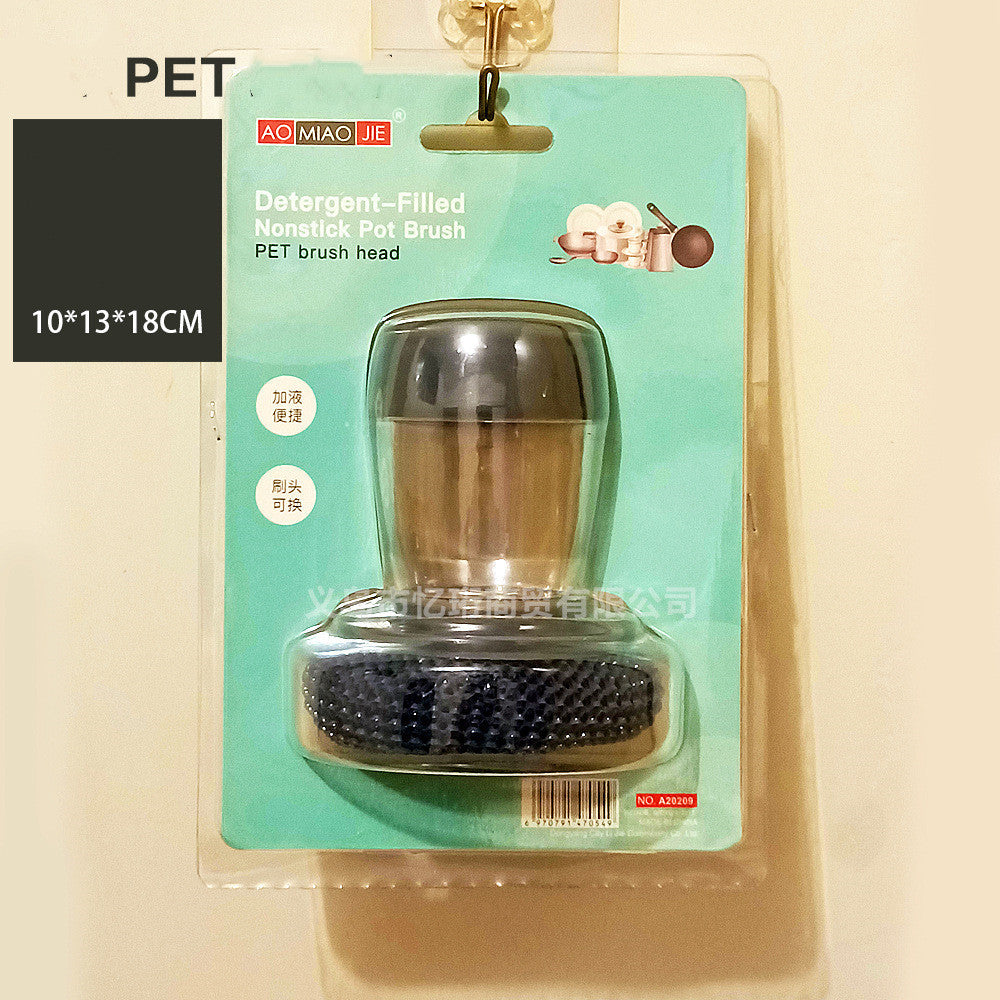 Distributeur de savon de cuisine, brosse de nettoyage, brosse de type poussoir, outils de détergent de cuisine