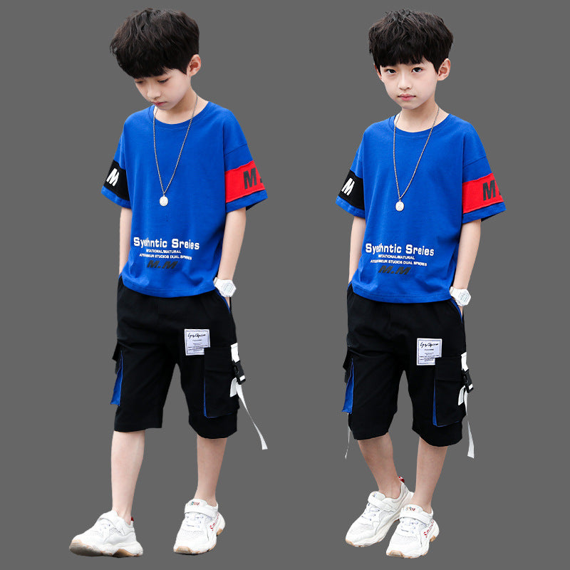 Chico extranjero de verano, chico guapo y grande, tendencia de estilo coreano de dos piezas