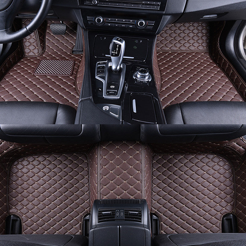 Tapis de voiture avec anneau en fil de cuir diamant résistant à l'usure