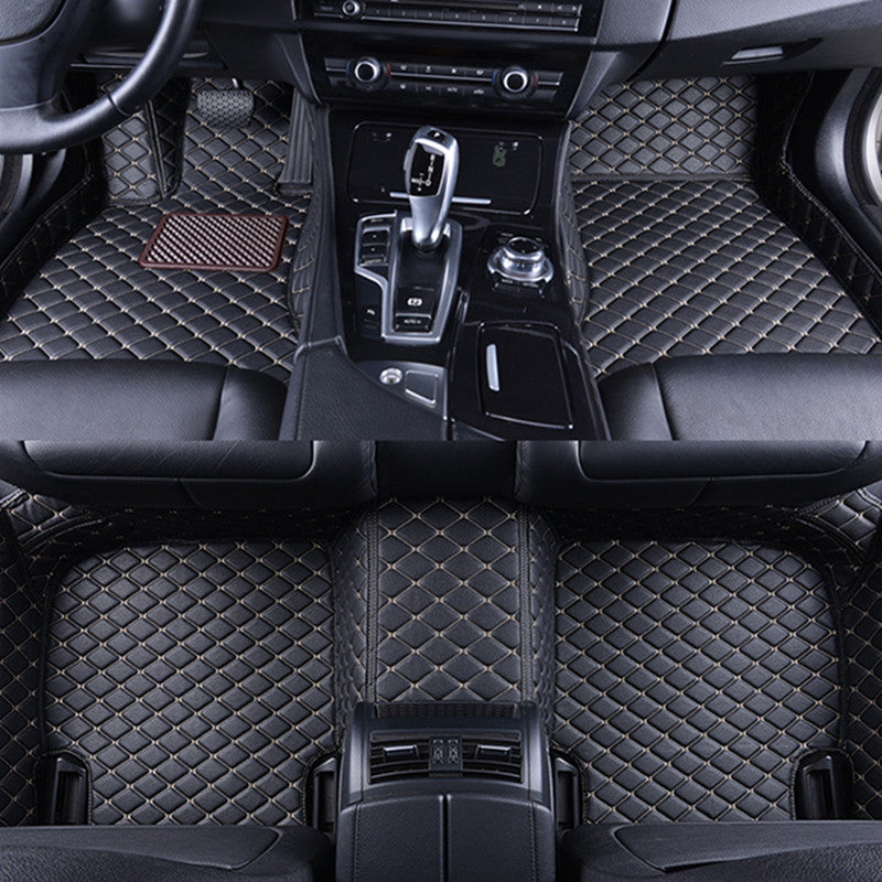 Tapis de voiture avec anneau en fil de cuir diamant résistant à l'usure