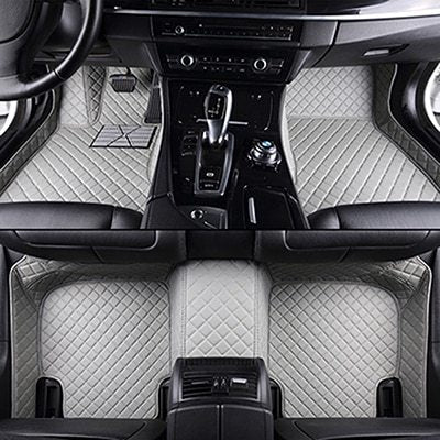 Tapis de voiture avec anneau en fil de cuir diamant résistant à l'usure
