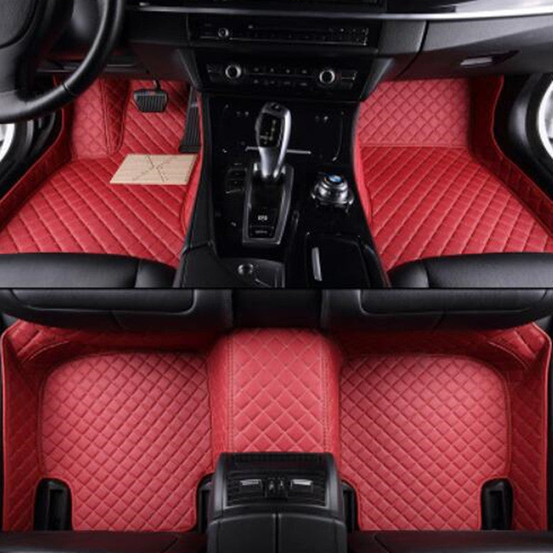 Tapis de voiture avec anneau en fil de cuir diamant résistant à l'usure