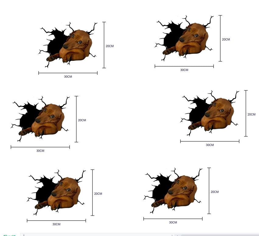 Pegatinas de decoración de mascotas de simulación creativa