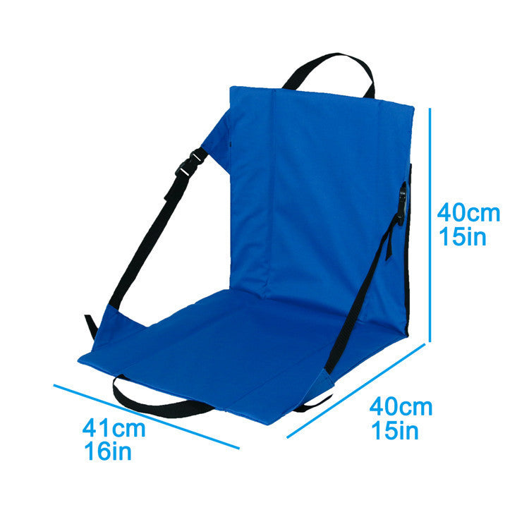 Silla plegable portátil para acampar al aire libre, viaje, con respaldo, playa, a prueba de humedad, ocio, barbacoa, cojín plegable