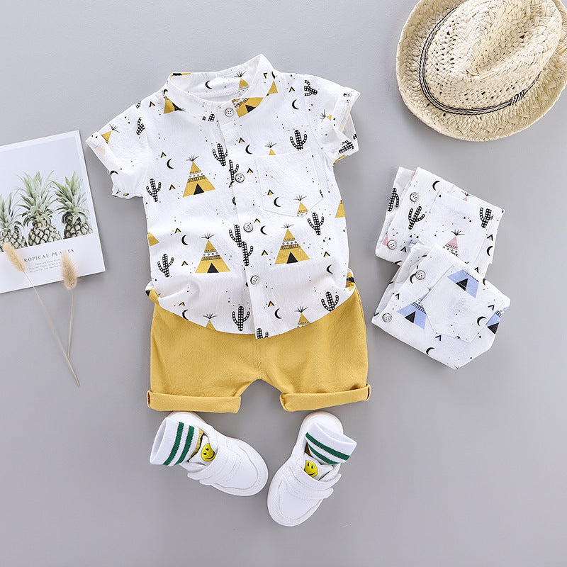 Chemise Col Montant Enfant Manches Courtes