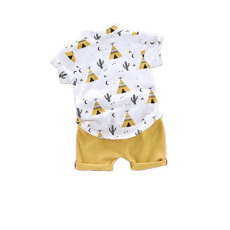 Chemise Col Montant Enfant Manches Courtes