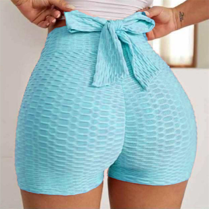La burbuja de la yoga del jacquard jadea los pantalones cortos de los deportes de las mujeres