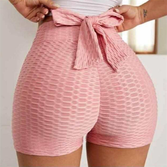 La burbuja de la yoga del jacquard jadea los pantalones cortos de los deportes de las mujeres