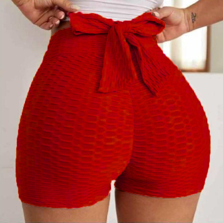 La burbuja de la yoga del jacquard jadea los pantalones cortos de los deportes de las mujeres