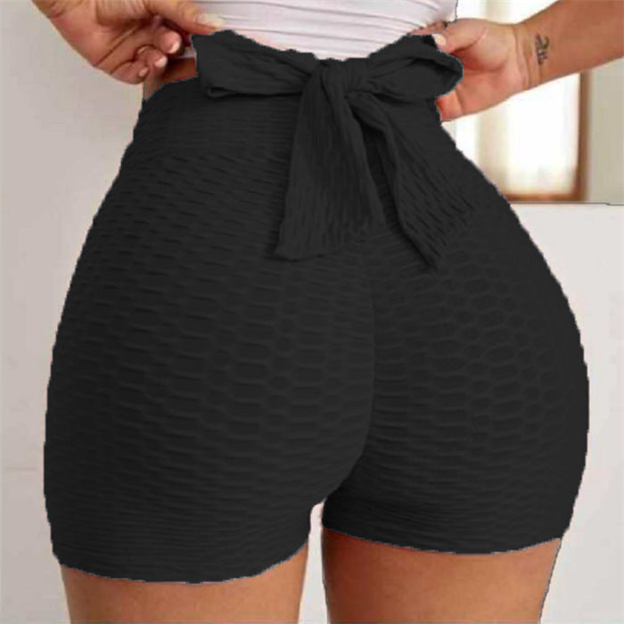La burbuja de la yoga del jacquard jadea los pantalones cortos de los deportes de las mujeres